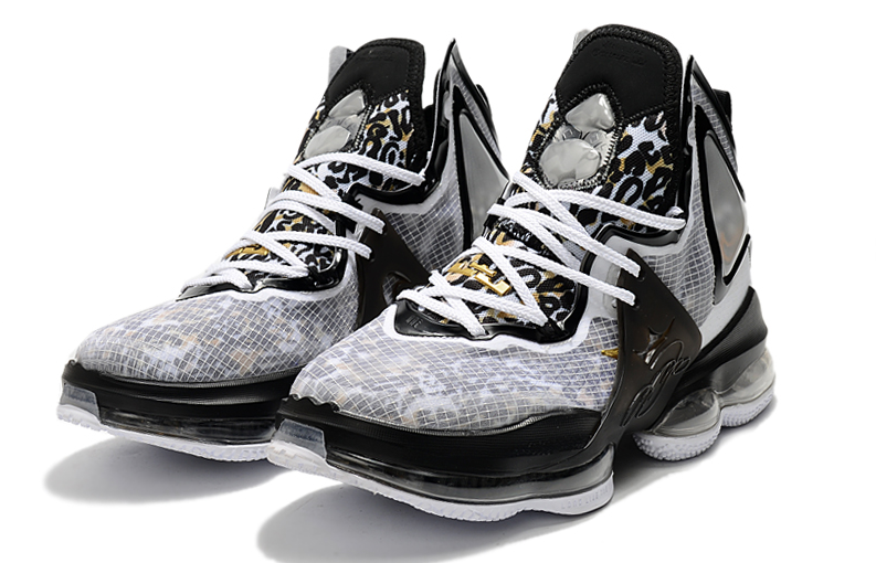Nike LeBron James 19 Leopard Print Grey Black Shoes